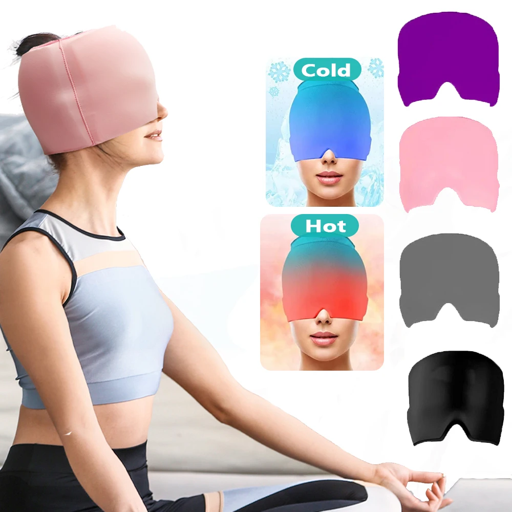 

Gel Hot Cold Headache Therapy Stretchable Ice for Relieve Pain Wearable Migraine Relief Mask Wrap Head Tension Sinus Stress