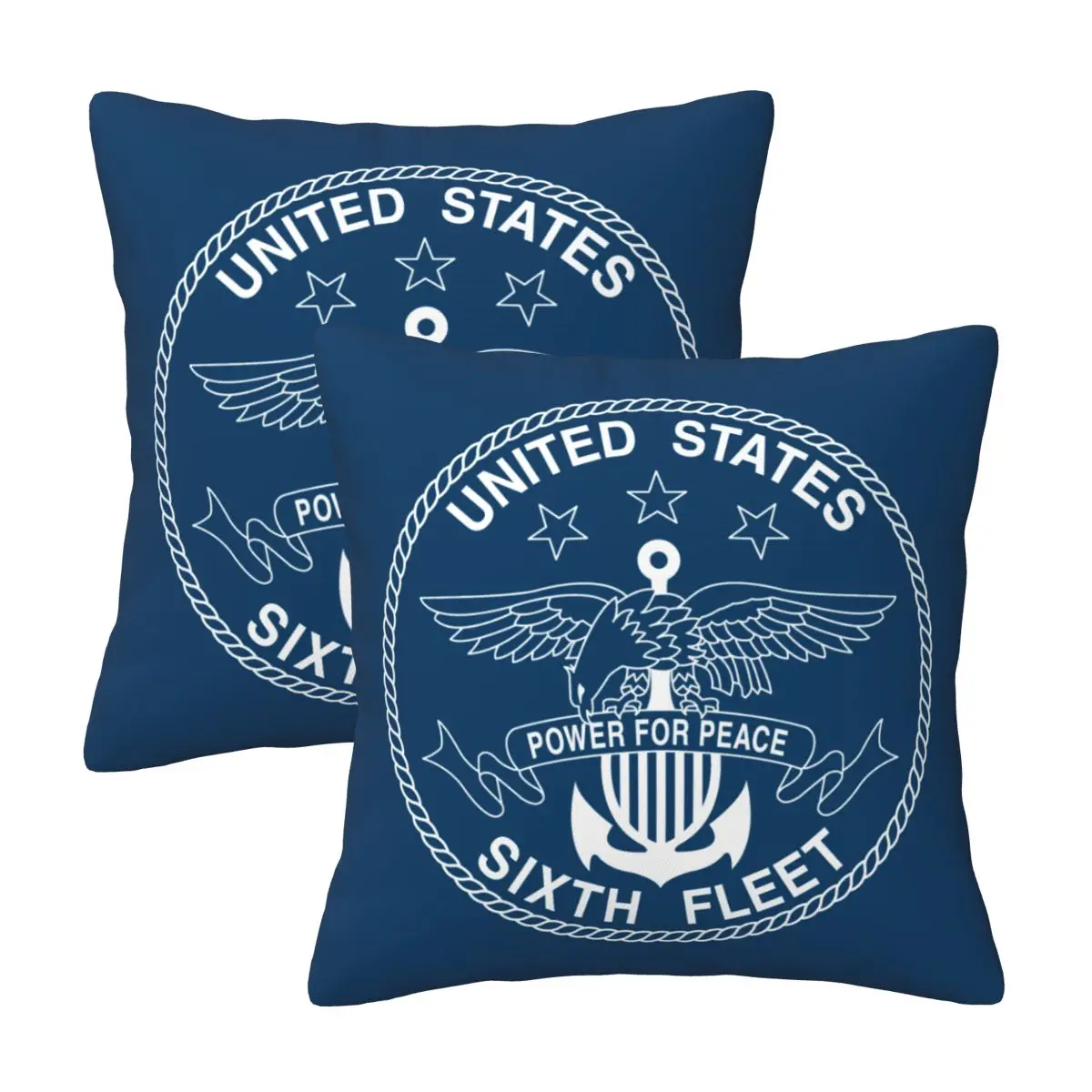 

United States Navy Sixth Fleet Fashion Pillowcases Decorative Pillow Covers Soft and Cozy 2 PCS