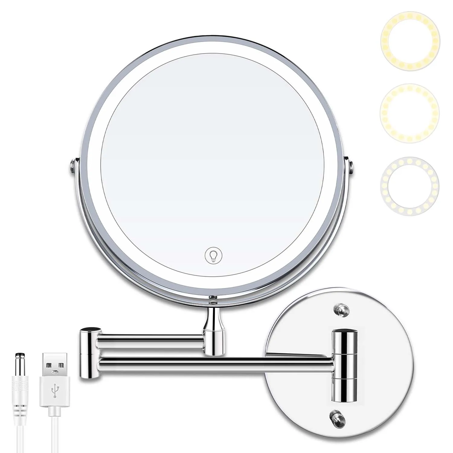 Free Shipping " Vanity Mirror with Lights 8” Double Sided 1X/10X Magnifying Lighted Wall Mounted Makeup Mirror with 3 Color Li
Free Shipping " Vanity Mirror with Lights 8” Double Sided 1X/10X Magnifying Lighted Wall Mounted Makeup Mirror with 3 Color Li