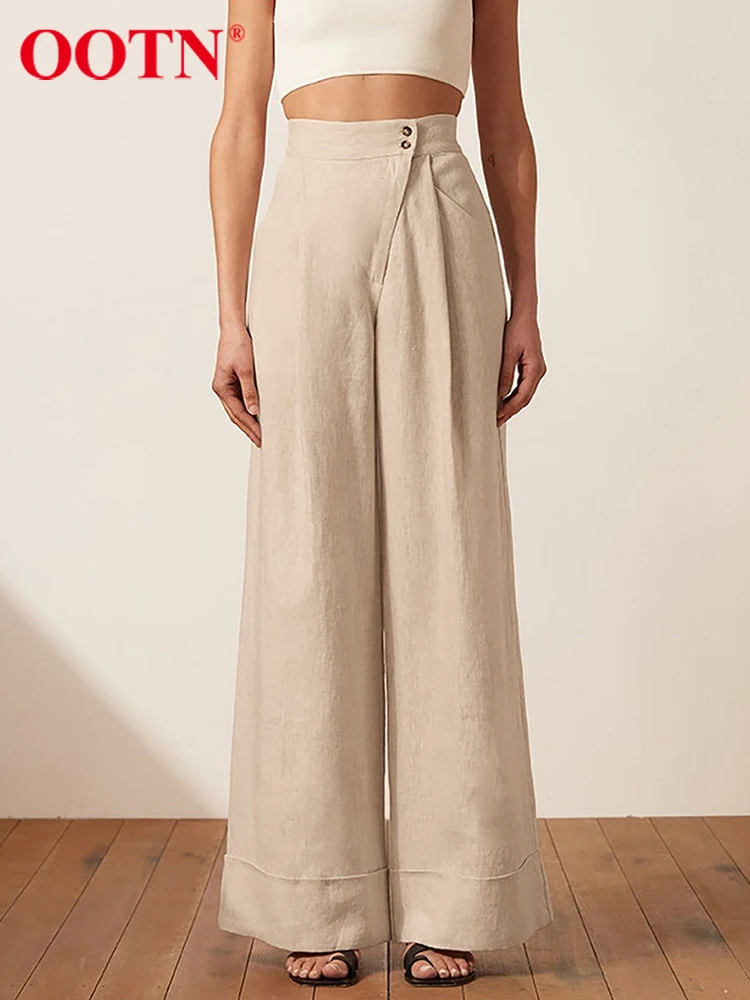OOTN Khaki High Waist Pants For Women Palazzo Casual Zipper-Fly Irregular Trouser Cotton Summer Elegant Wide Pants Ladies 2022
OOTN Khaki High Waist Pants For Women Palazzo Casual Zipper-Fly Irregular Trouser Cotton Summer Elegant Wide Pants Ladies 2022