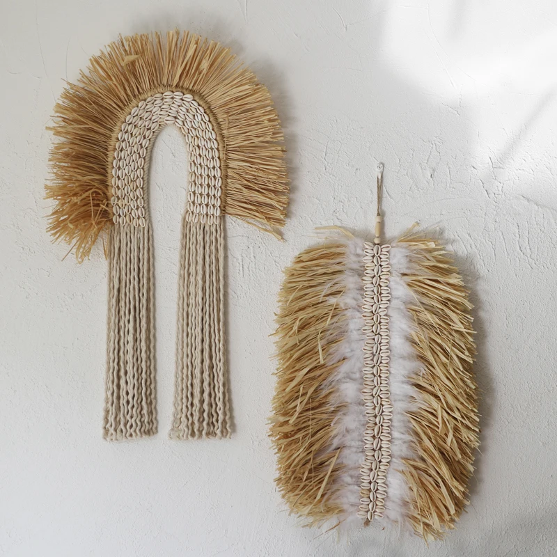 Nordic Style Handmade Raffia Shell Woven Wall Decoration Tapestry Living Room Sofa Bedroom Bedside Background Wall Hanging
Nordic Style Handmade Raffia Shell Woven Wall Decoration Tapestry Living Room Sofa Bedroom Bedside Background Wall Hanging