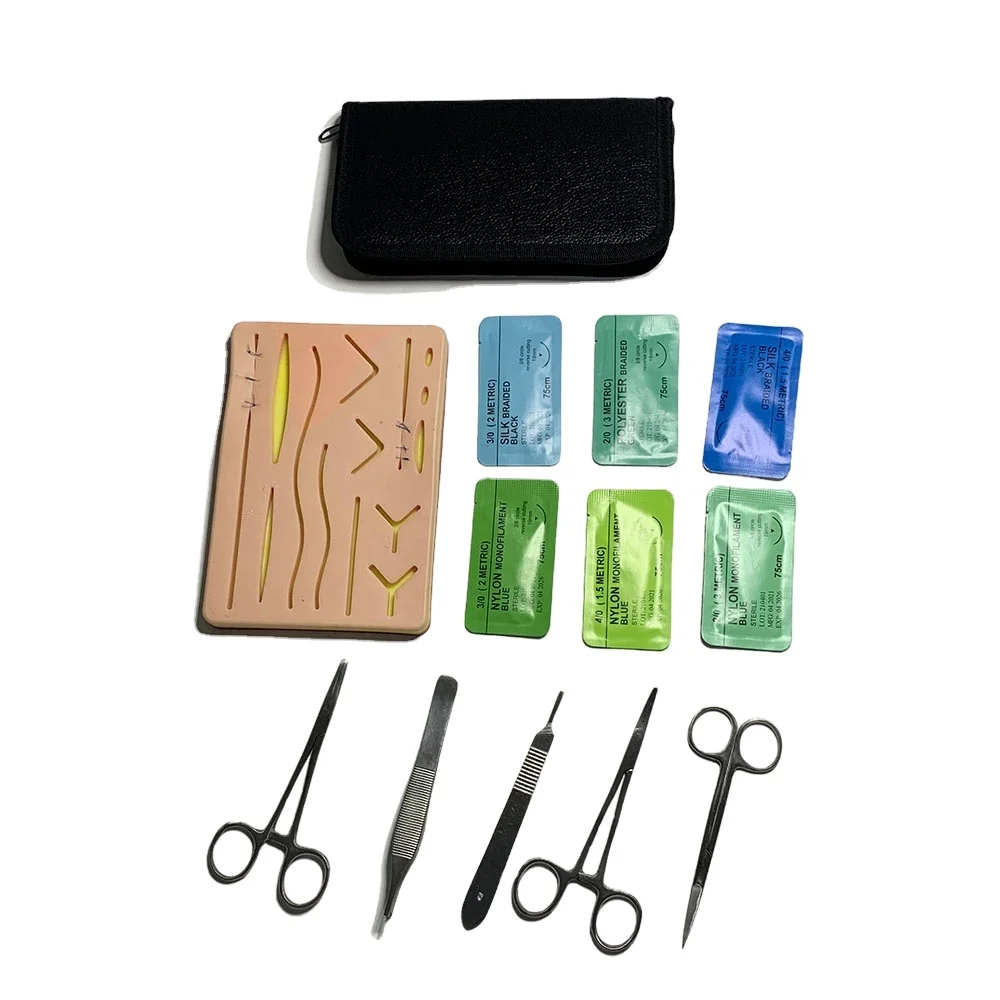 Skin pad training model all tools sutures surgical skin pad & handy suture tool kit case
Skin pad training model all tools sutures surgical skin pad & handy suture tool kit case