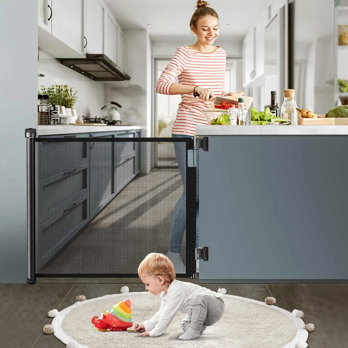 Extra Wide Retractable Baby Gate Child Safety Indoor Outdoor Gate Pets Dog Gate for Stairs Doorway Extends up to 71inch US STOCK
Extra Wide Retractable Baby Gate Child Safety Indoor Outdoor Gate Pets Dog Gate for Stairs Doorway Extends up to 71inch US STOCK