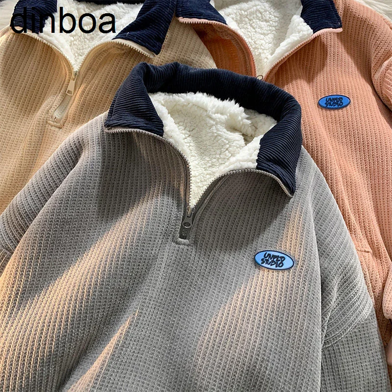 Dinboa-2022harajuku Women Hoodie Vintage Oversized Lambs Wool Aesthetic Sweatshirts Half Zipper Coats Warm Casual Couple Clothes
Dinboa-2022harajuku Women Hoodie Vintage Oversized Lambs Wool Aesthetic Sweatshirts Half Zipper Coats Warm Casual Couple Clothes