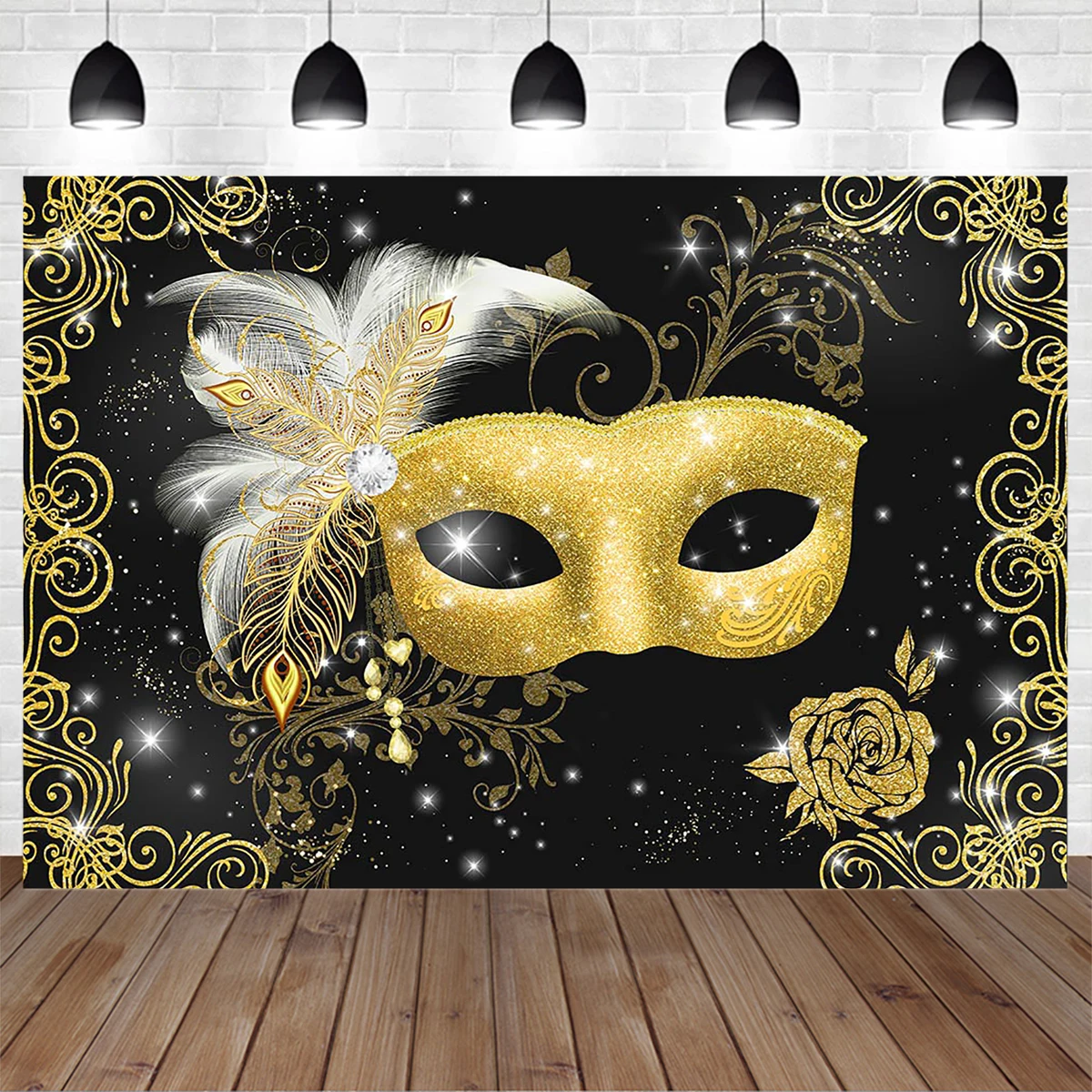 Masquerade Ball Adult Festival Party Photography Background Banner Mask Black Gold Decoration Backdrop Woman Lady Birthday Photo
Masquerade Ball Adult Festival Party Photography Background Banner Mask Black Gold Decoration Backdrop Woman Lady Birthday Photo