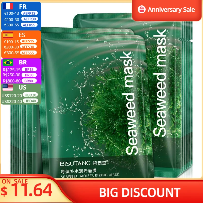 10pcs/lot Seaweed Moisturizing Mask Shrinkage Pores Moisturizing and Effective Replenishing Surface Film Skin Care Products
10pcs/lot Seaweed Moisturizing Mask Shrinkage Pores Moisturizing and Effective Replenishing Surface Film Skin Care Products