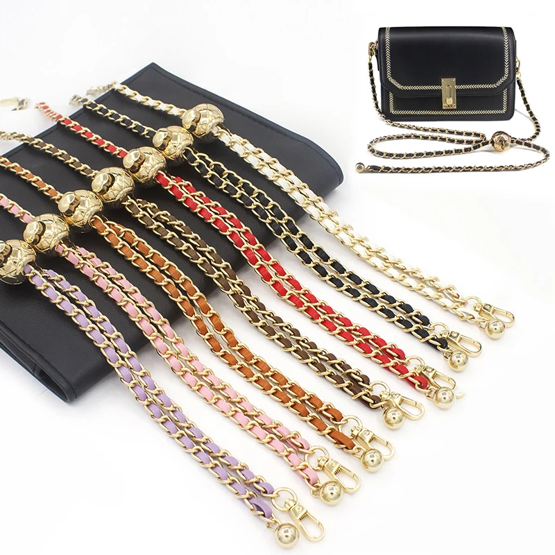 New Fashion Purse Chain for Women Metal Chain With Small Gold Beads Ball Chain Shoulder Bag Strap PU Braided Bag Accessories
New Fashion Purse Chain for Women Metal Chain With Small Gold Beads Ball Chain Shoulder Bag Strap PU Braided Bag Accessories