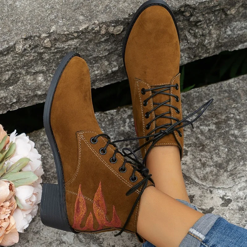 Women Print Ankle Boots Faux Suede Lace Up Western Cowboy Boots Autumn Winter Retro Brown High Heels Booties Shoes Boats Mujer
Women Print Ankle Boots Faux Suede Lace Up Western Cowboy Boots Autumn Winter Retro Brown High Heels Booties Shoes Boats Mujer
