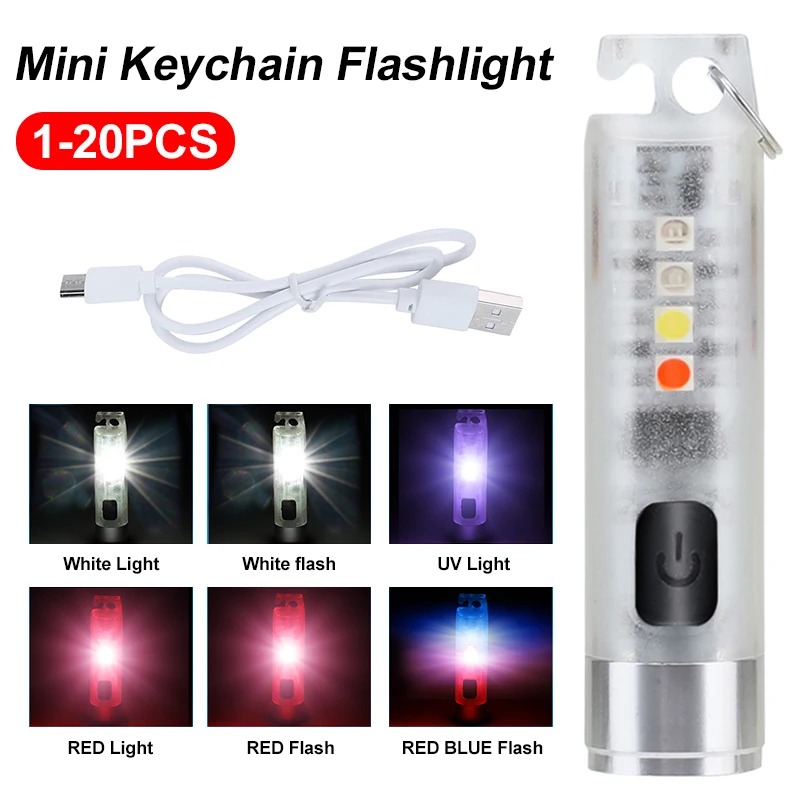 Mini LED Light Keychain Pocket Torch USB Rechargeable Flashlight Lamp for Emergency Outdoor Camping Survival Mulititool EDC
Mini LED Light Keychain Pocket Torch USB Rechargeable Flashlight Lamp for Emergency Outdoor Camping Survival Mulititool EDC
