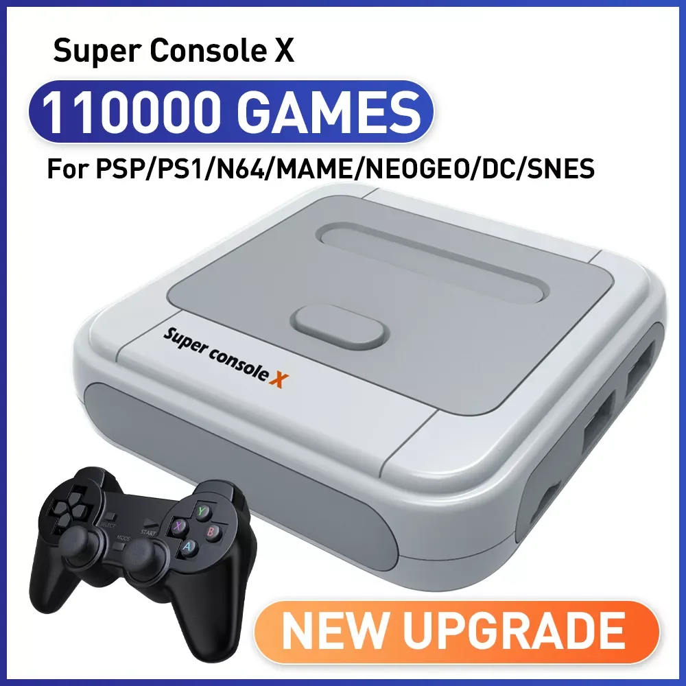 Super Console X 110000 Classic Video Games Console Wireless Emulator Multi-player Retro Arcade Game Box For NES//N64/PS1/PSP/NDS
Super Console X 110000 Classic Video Games Console Wireless Emulator Multi-player Retro Arcade Game Box For NES//N64/PS1/PSP/NDS