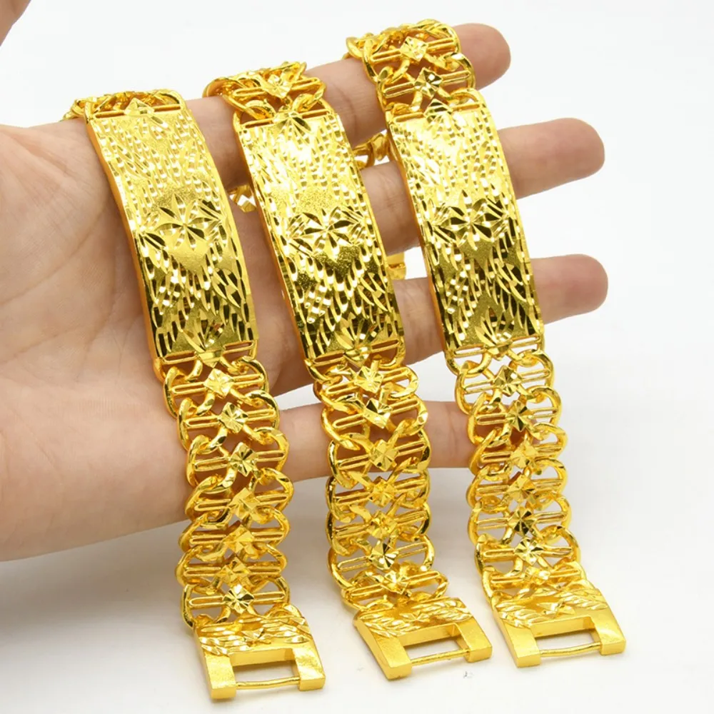 24K Chain Bracelet Women Charm Bracelets Luxury Gold Plated Jewelry Bangle Ethiopian Wedding New Design Copper Bracelet Gift
24K Chain Bracelet Women Charm Bracelets Luxury Gold Plated Jewelry Bangle Ethiopian Wedding New Design Copper Bracelet Gift