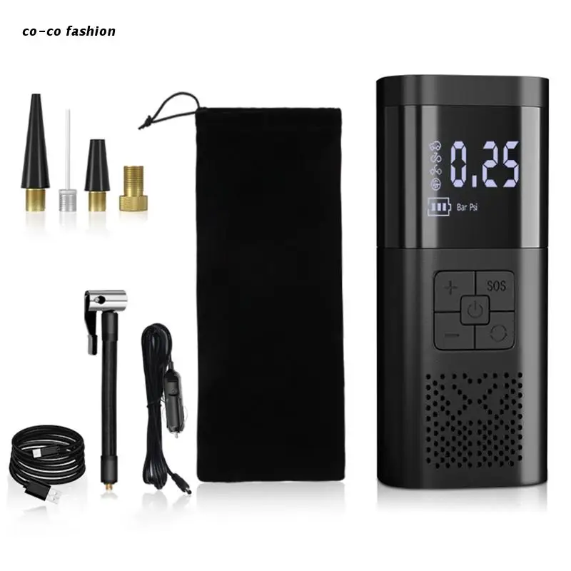 517B Portable Air Compressor Electric Car Pump Automatic Tire Inflator with LED Light
517B Portable Air Compressor Electric Car Pump Automatic Tire Inflator with LED Light