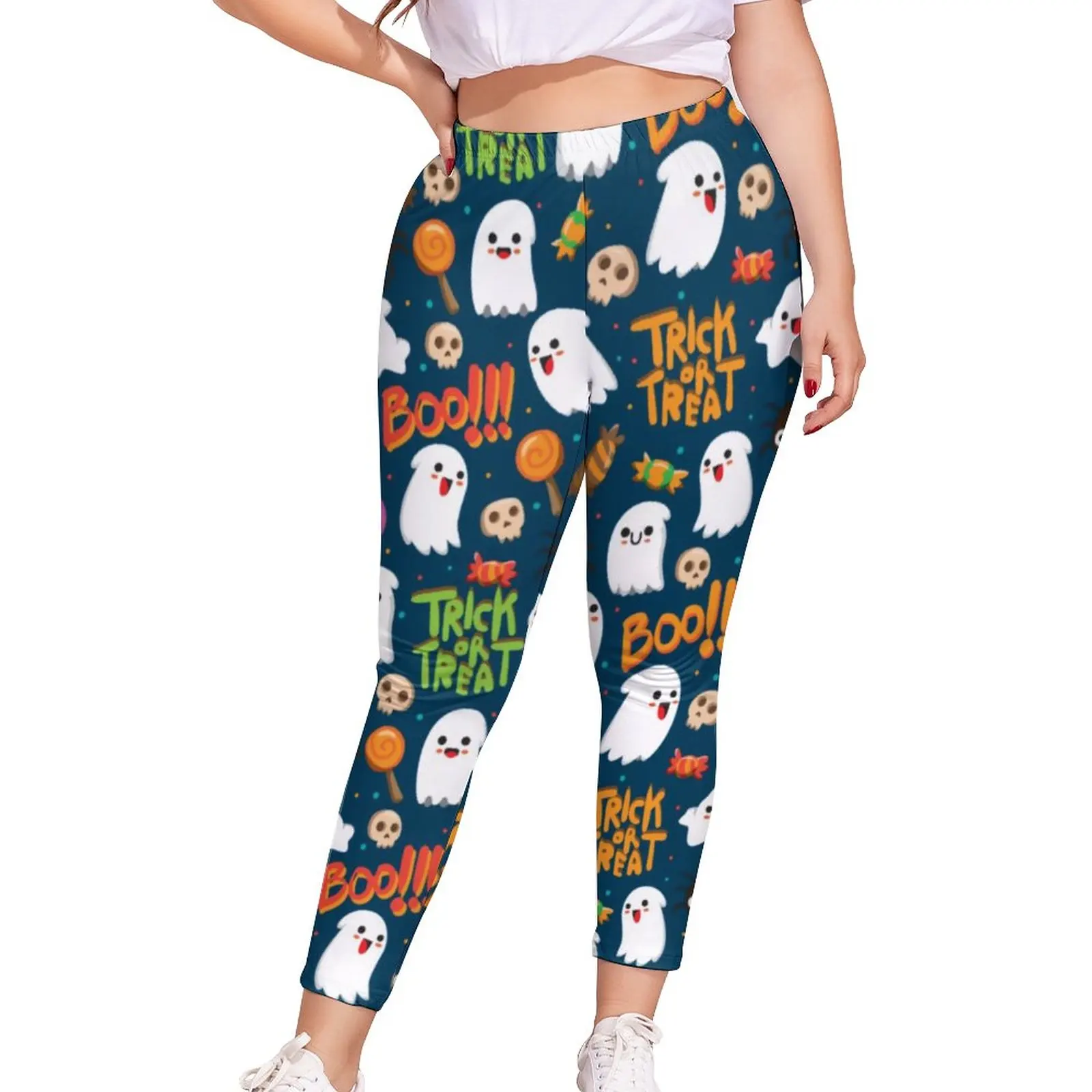 Cute Halloween Leggings Funny Ghosts Print Soft Leggins Womens Athletic Leggings Summer Workout Graphic Pants Big Size 5XL
Cute Halloween Leggings Funny Ghosts Print Soft Leggins Womens Athletic Leggings Summer Workout Graphic Pants Big Size 5XL