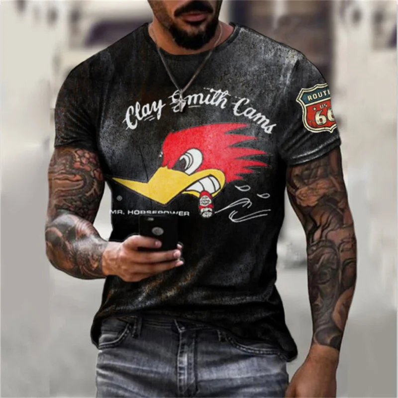 Daily Hot Models Short-sleeved Tops High-end Design Personality Unique Handsome Bird Print T-shirt Round Ne Street Hip-hop Styl
Daily Hot Models Short-sleeved Tops High-end Design Personality Unique Handsome Bird Print T-shirt Round Ne Street Hip-hop Styl