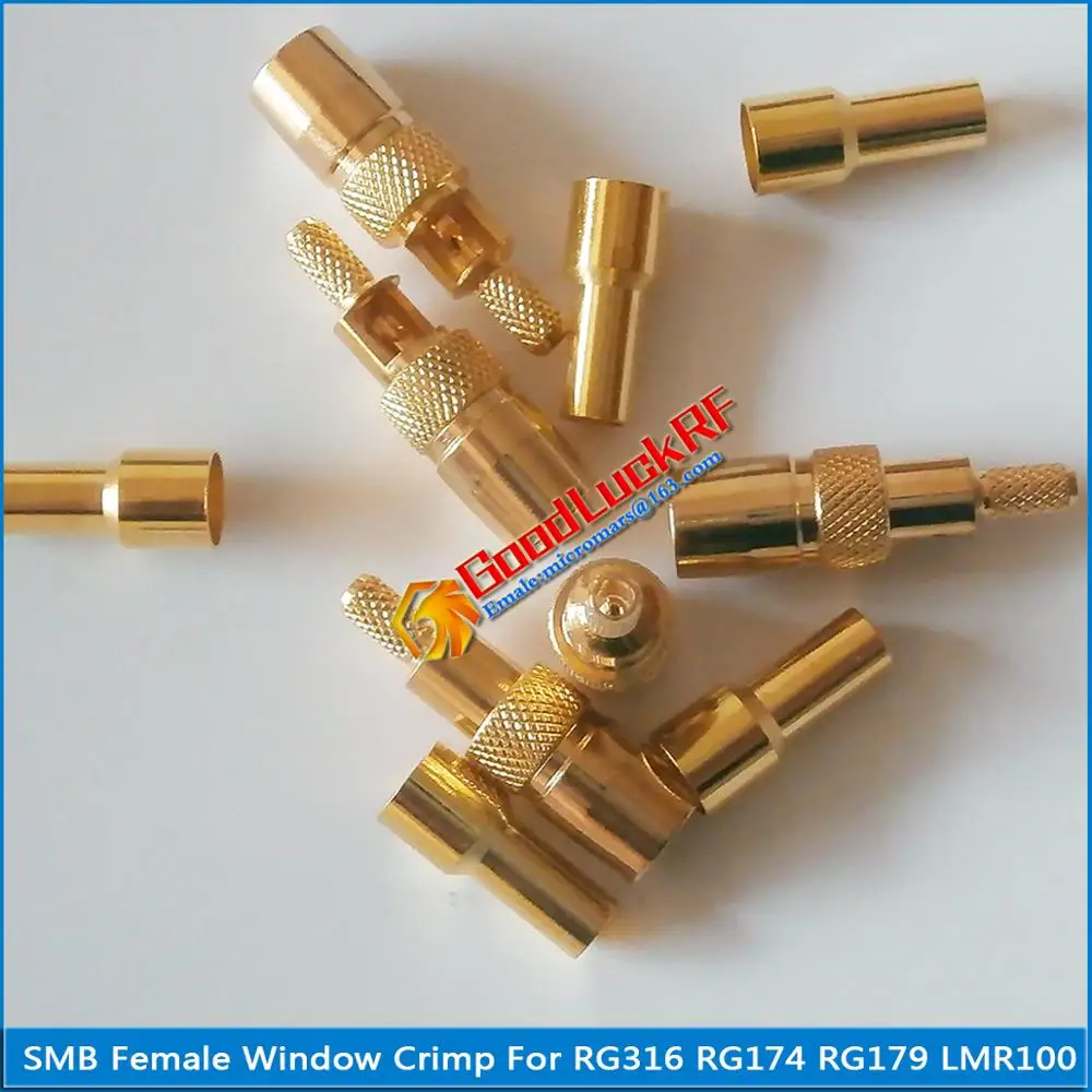 10X Pcs/lot High-quality RF Connector SMB Female Window Plug Crimp for RG174 RG179 RG316 LMR100 Cable Coaxial
10X Pcs/lot High-quality RF Connector SMB Female Window Plug Crimp for RG174 RG179 RG316 LMR100 Cable Coaxial