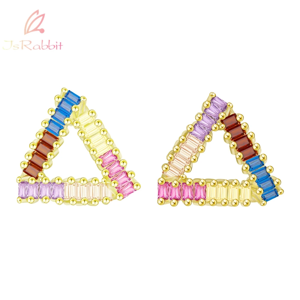 IsRabbit 18K Gold Plated Triangle Rainbow Sapphire Anniversary Stud Earrings 925 Sterling Silver Bohemia Jewelry Drop Shipping
IsRabbit 18K Gold Plated Triangle Rainbow Sapphire Anniversary Stud Earrings 925 Sterling Silver Bohemia Jewelry Drop Shipping