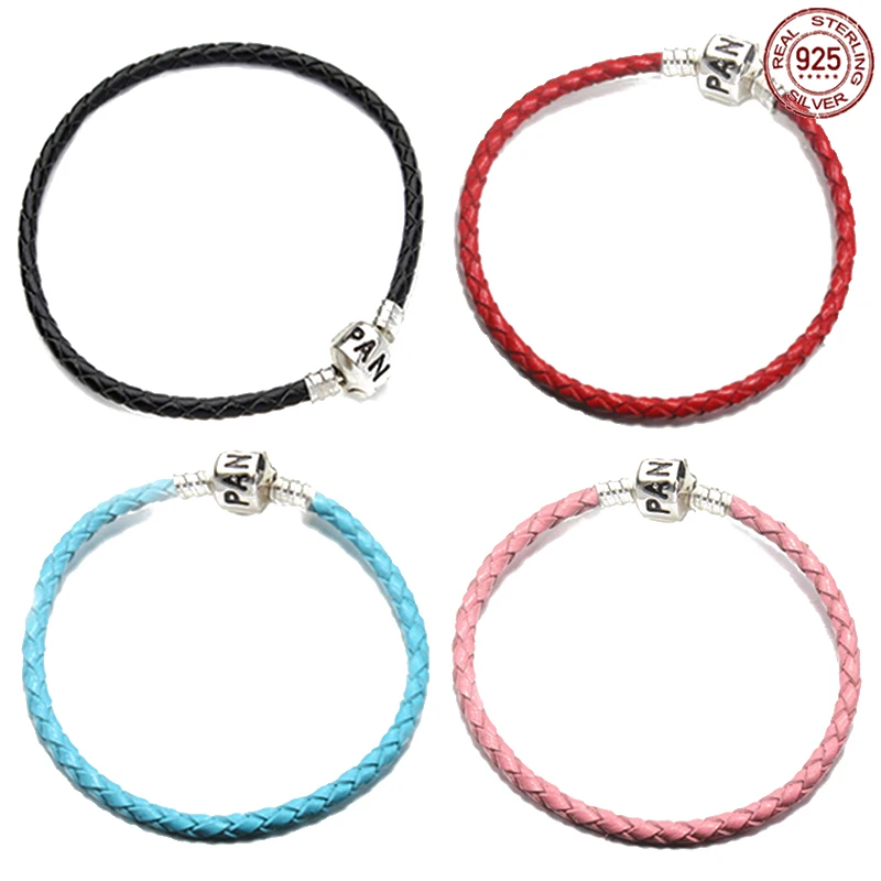 Hot selling 925 sterling silver multi-color classic leather rope fit original pandora charm beads DIY birthday gifts
Hot selling 925 sterling silver multi-color classic leather rope fit original pandora charm beads DIY birthday gifts