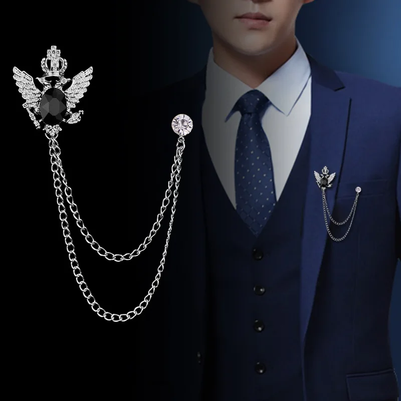 Retro Shirt Suit Tassel Bird Wing Brooch Fringed Chain Double Hawk Head Lapel Pins and Brooches Badge Gifts for Men Accosseries
Retro Shirt Suit Tassel Bird Wing Brooch Fringed Chain Double Hawk Head Lapel Pins and Brooches Badge Gifts for Men Accosseries