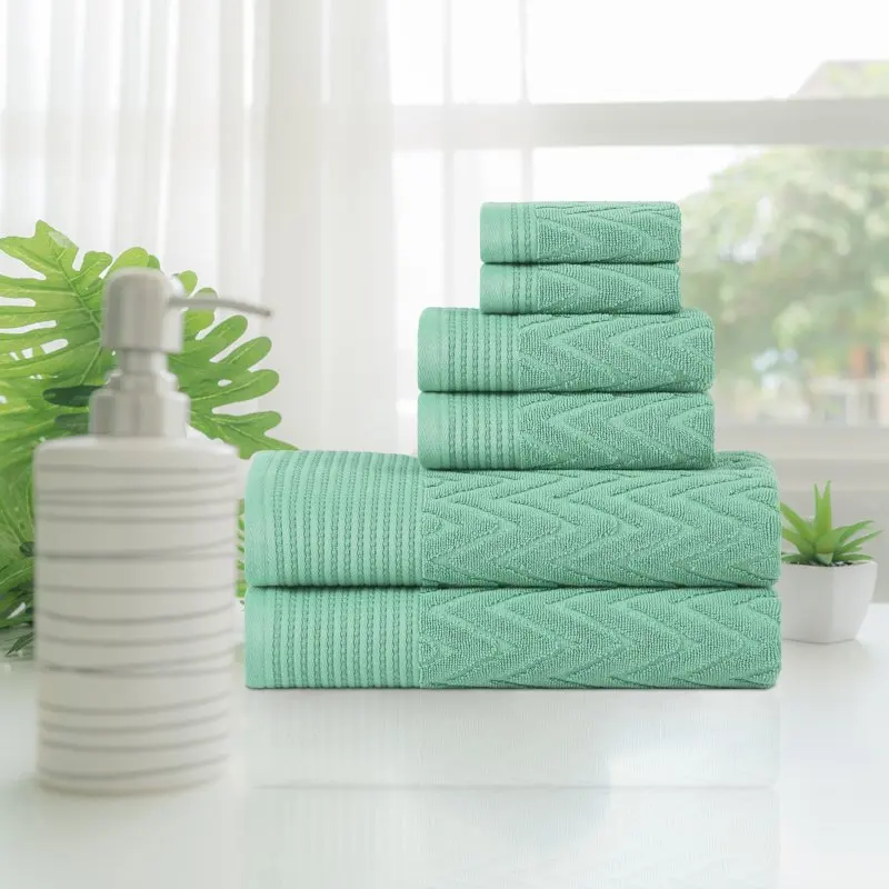 Soft and Absorbent Cascade Soft, Absorbent Cotton Chevron 6-Piece Towel Set - Ideal for Home Bathroom, Hotel, Gym & Spa Use
Soft and Absorbent Cascade Soft, Absorbent Cotton Chevron 6-Piece Towel Set - Ideal for Home Bathroom, Hotel, Gym & Spa Use