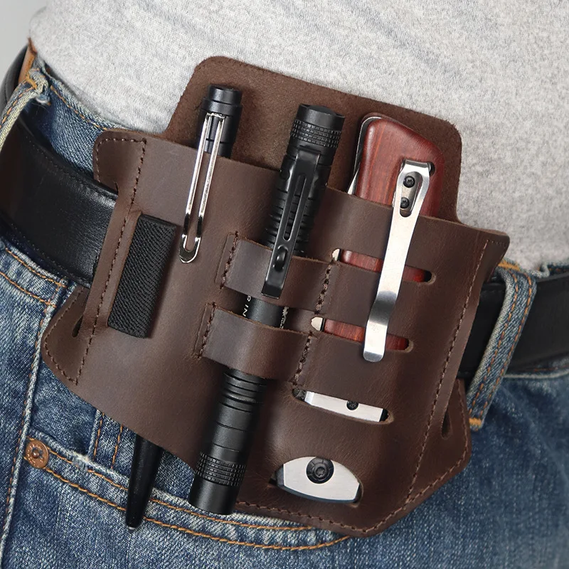 Outdoor Survival Leather Tool Pockets Flashlight Sabre Sleeve Leather EDC Tool Organizer Pack for Belt Hiking Accessories 
Outdoor Survival Leather Tool Pockets Flashlight Sabre Sleeve Leather EDC Tool Organizer Pack for Belt Hiking Accessories