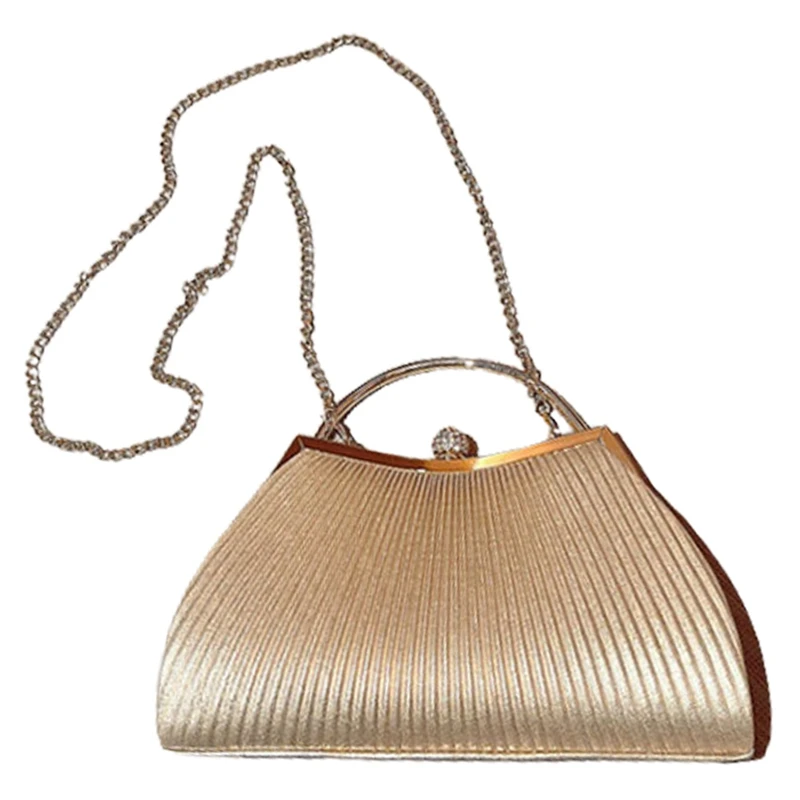 Women Diamond Evening Clutch Purse Wedding Designer Handbag Pleated New Gold Hand Bag Chain Shoulder Bag
Women Diamond Evening Clutch Purse Wedding Designer Handbag Pleated New Gold Hand Bag Chain Shoulder Bag