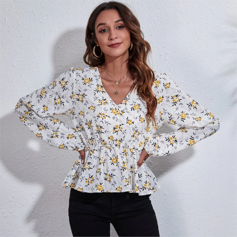 Flower Fashion Plaid Printing Waist Blusas V-Neck Pullover Loose Lantern Sleeves Women's Elegant Top Spring/Summer Blosue
Flower Fashion Plaid Printing Waist Blusas V-Neck Pullover Loose Lantern Sleeves Women's Elegant Top Spring/Summer Blosue