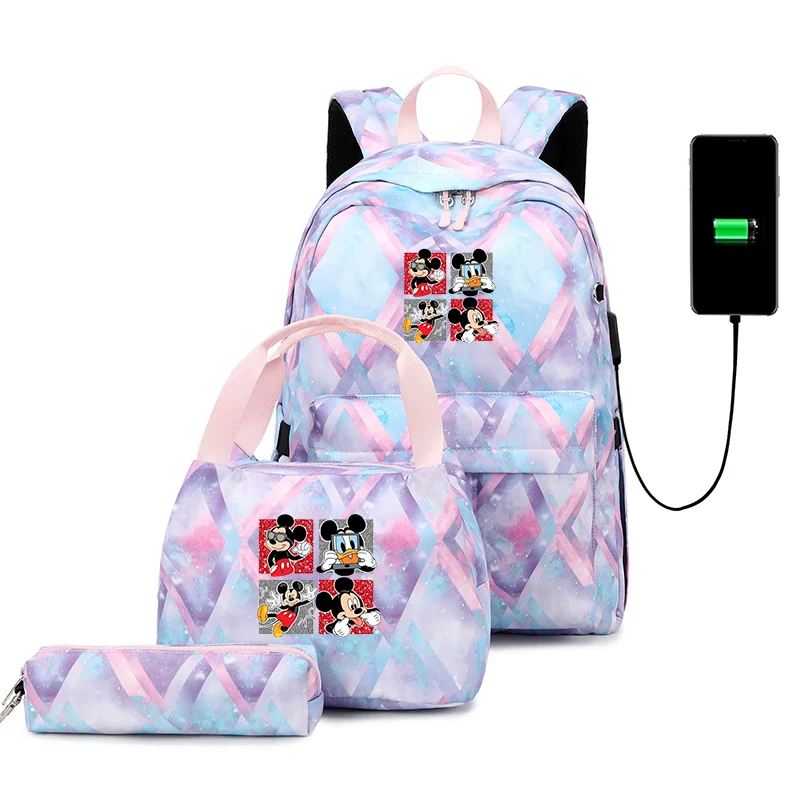 3pcs Disney Mickey Minnie Mouse School Bags For Teenager Women Men USB Charging Travel Backpack Mochila Casual Book Bags Sets
3pcs Disney Mickey Minnie Mouse School Bags For Teenager Women Men USB Charging Travel Backpack Mochila Casual Book Bags Sets