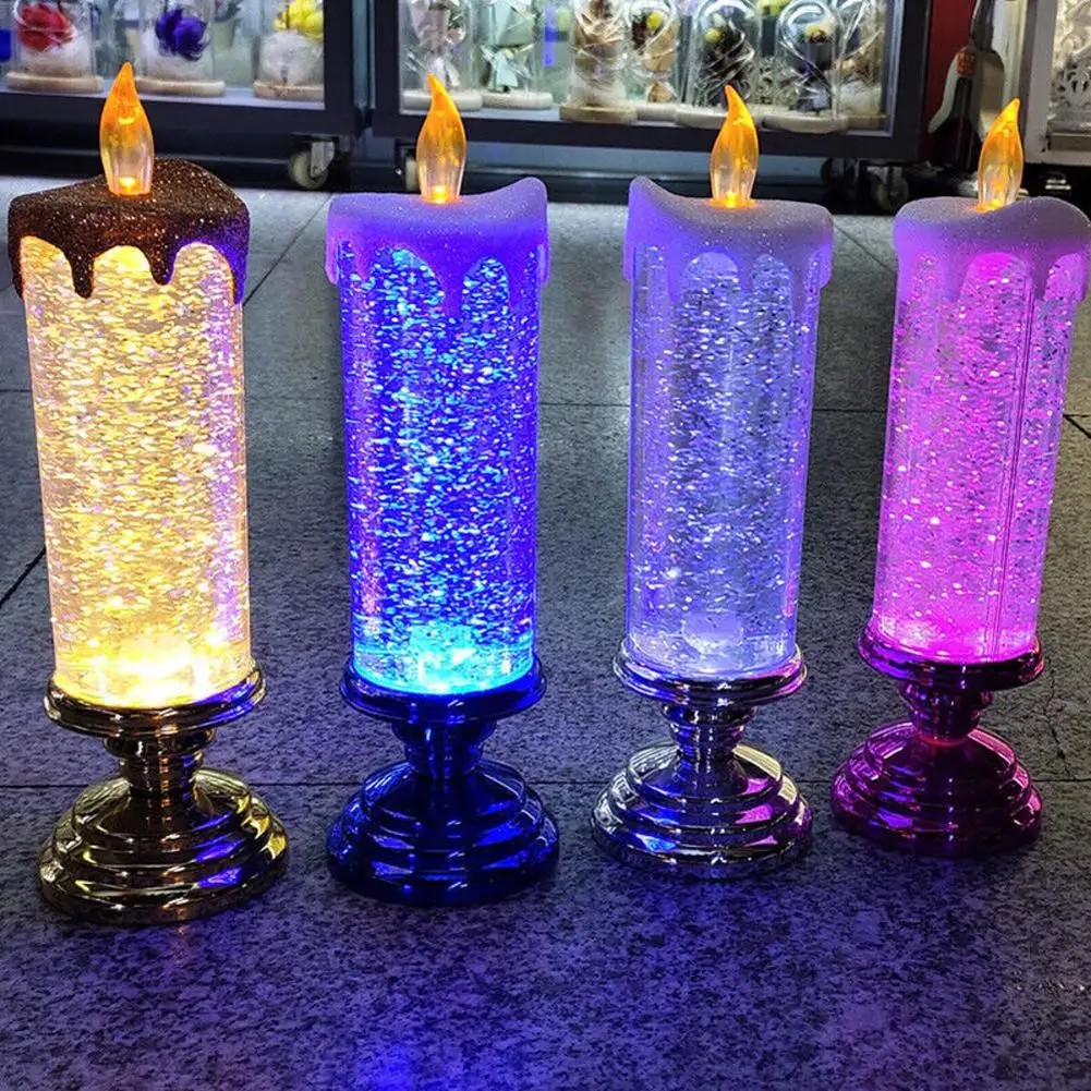 

1pc Led Electronic Candle Light Multiple Modes Colorful Romantic Luminous Flameless Night Light For Home Decor