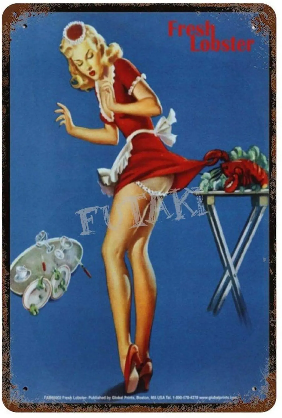 FRESH LOBSTER Sexy Stockings Vintage Tin Sign Art Iron Painting Rusty Poster Decoration Aluminum plaque
FRESH LOBSTER Sexy Stockings Vintage Tin Sign Art Iron Painting Rusty Poster Decoration Aluminum plaque