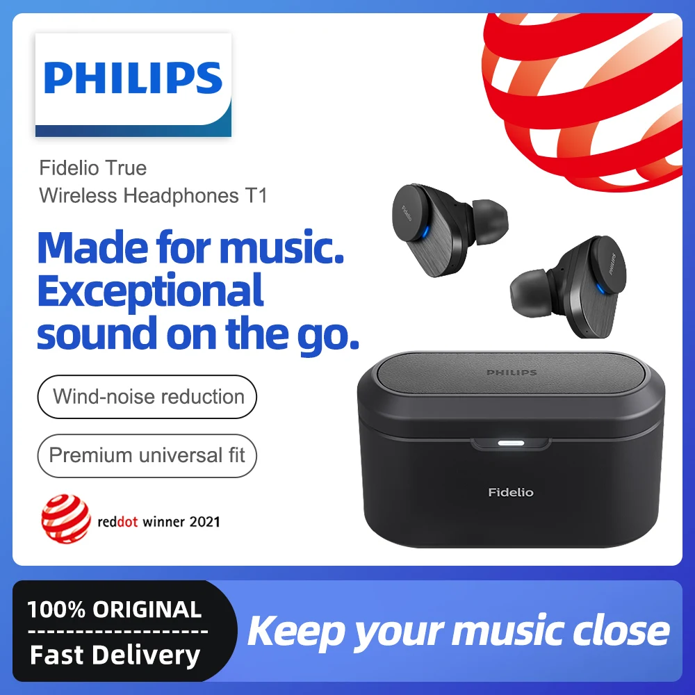 Philips Wireless Headphones Bluetooth Headset T1 Items with Free Shipping Part of Countries Wind-noise Reduction IPX4 Seamless
Philips Wireless Headphones Bluetooth Headset T1 Items with Free Shipping Part of Countries Wind-noise Reduction IPX4 Seamless
