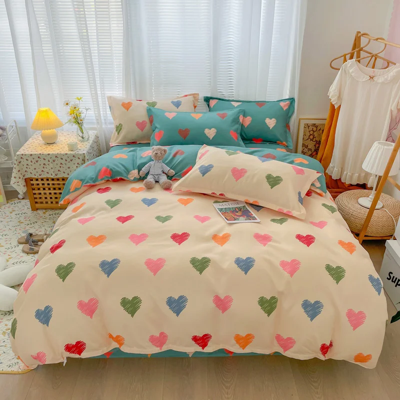 Colorful Hearts Printed Duvet Cover Sets Bedding Set Pillowcase Bed Linen Sheet Single Double Queen King Size Boho Quilt Cover
Colorful Hearts Printed Duvet Cover Sets Bedding Set Pillowcase Bed Linen Sheet Single Double Queen King Size Boho Quilt Cover