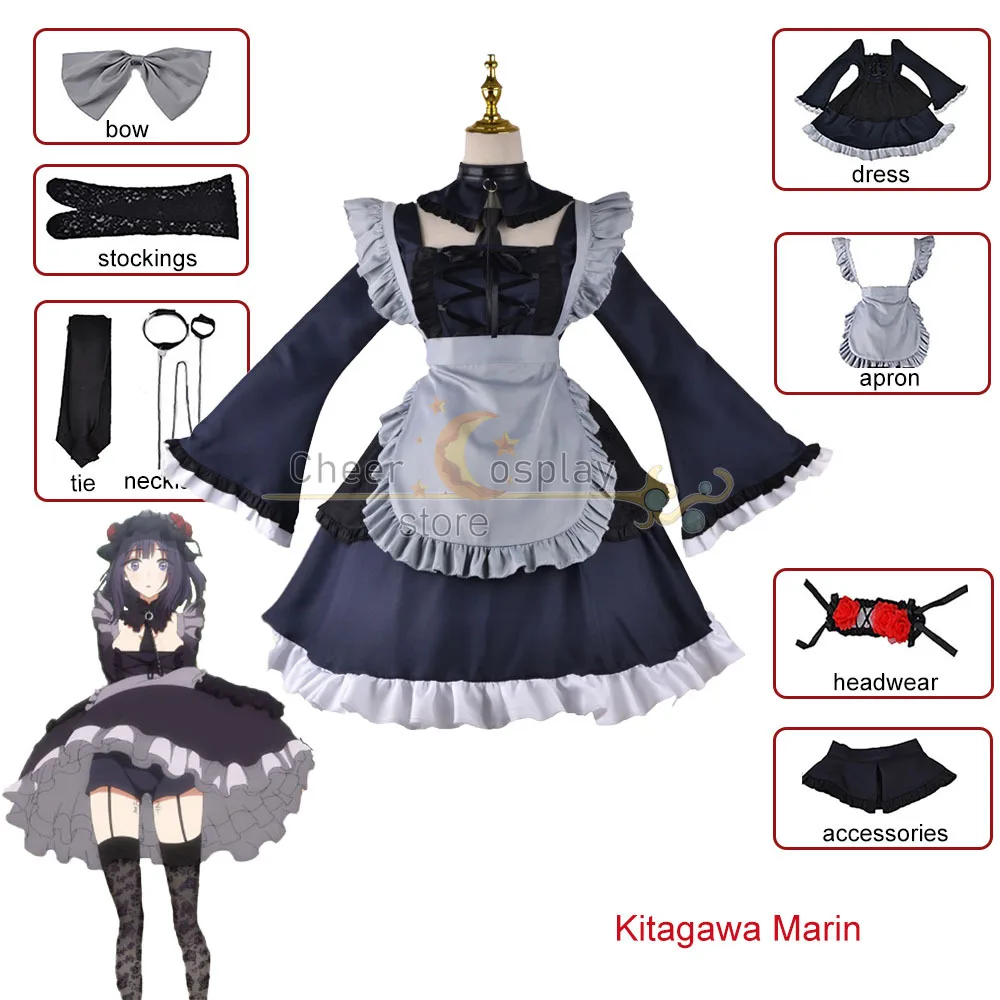 Anime My Dress-Up Darling Kitagawa Marin Cosplay Dress Kitagawa Girl Maid Attire Costume Halloween Women Loli Wig And Clothes
Anime My Dress-Up Darling Kitagawa Marin Cosplay Dress Kitagawa Girl Maid Attire Costume Halloween Women Loli Wig And Clothes