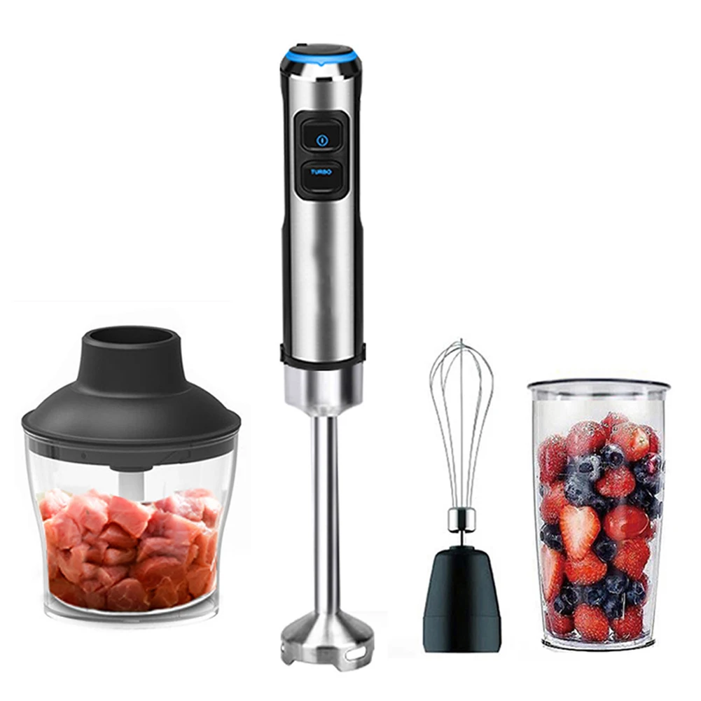 1500W Immersion Hand Blender 4 In 1 Multifunction Handheld Stick Blender Mixer Stainless Steel with Whisk Chopper Measure Cup
1500W Immersion Hand Blender 4 In 1 Multifunction Handheld Stick Blender Mixer Stainless Steel with Whisk Chopper Measure Cup