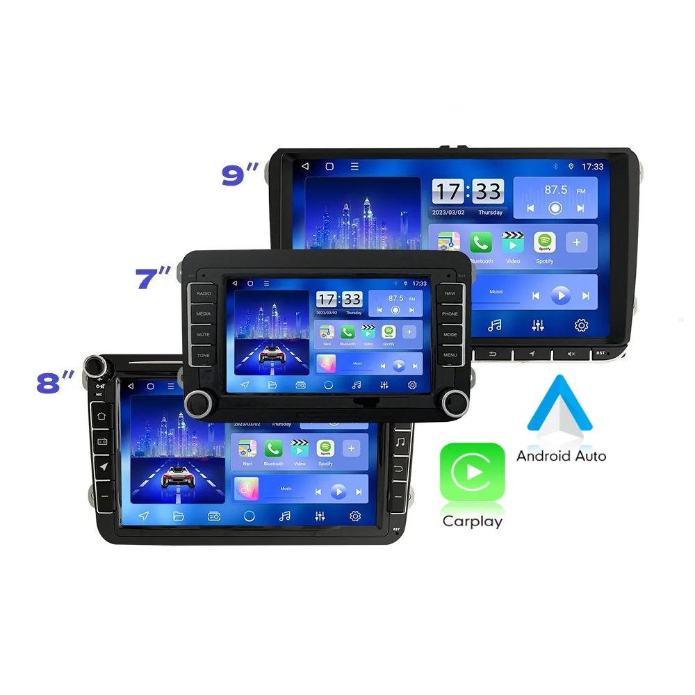 7/8/9 дюймов 2Din Android автомобильное радио для VW Golf 5/Polo/Candy/Jetta/Touran/Passat/Skoda/Seat