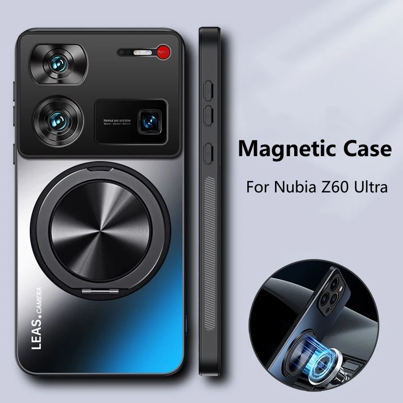 Магнитная фотовспышка для Nubia Z60 Ultra ультратонкая жесткая матовая задняя крышка с