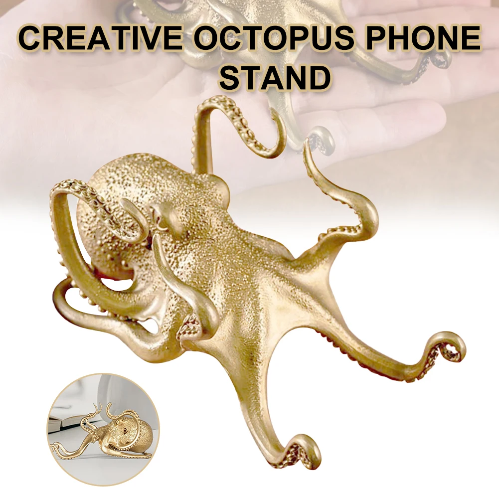 Innovative Octopus Phone Holder Brass Octopus Phone Stand Golden Bracket Funny Shape Ornaments for Desk Office Home Decoratie
Innovative Octopus Phone Holder Brass Octopus Phone Stand Golden Bracket Funny Shape Ornaments for Desk Office Home Decoratie
