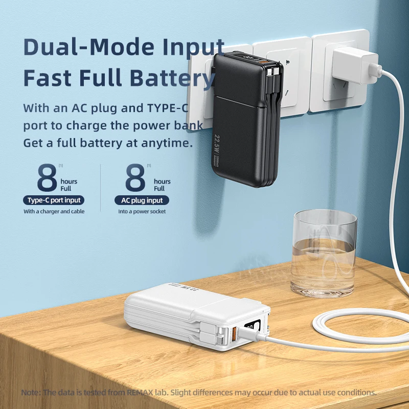 Remax RPP-267 wholesale 22.5W Powerbank Built In Cable Universal Plug Type-C 18W Fast Charging Power Bank 20000Mah Portable
Remax RPP-267 wholesale 22.5W Powerbank Built In Cable Universal Plug Type-C 18W Fast Charging Power Bank 20000Mah Portable