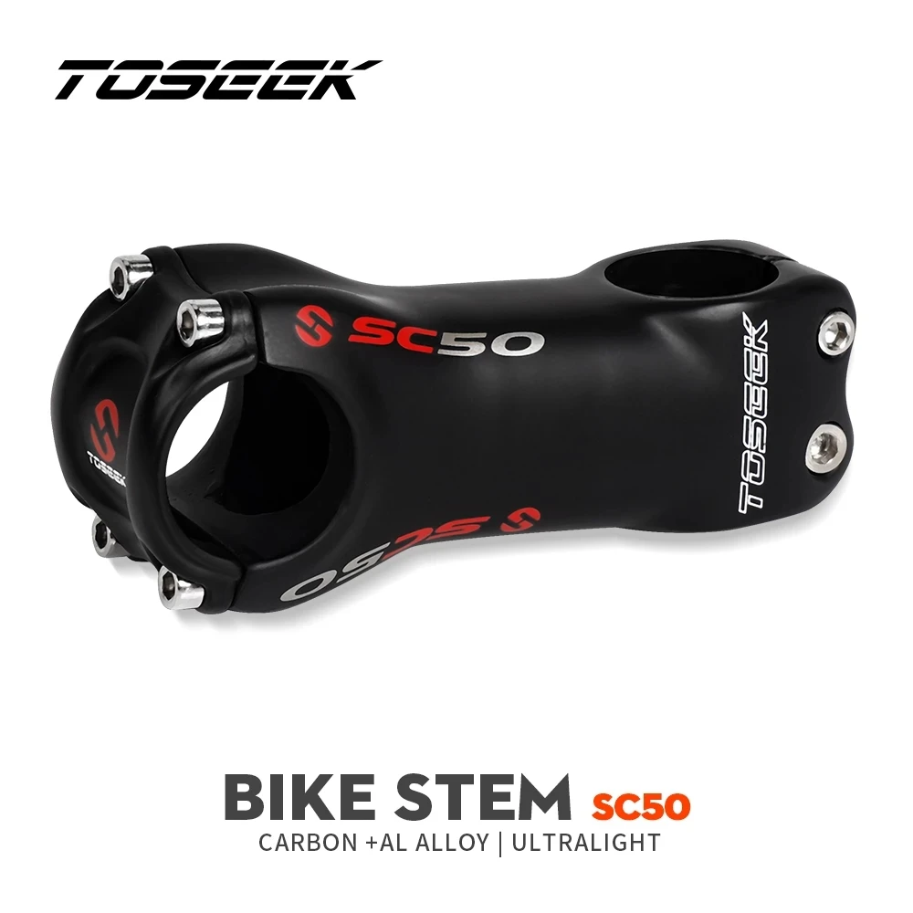 TOSEEK SC50 Full Carbon Fiber Bicycle Stem For Handlebar 31.8mm Black Matt Carbon Mountain/Road Bike Stem 6 / 17 Degrees
TOSEEK SC50 Full Carbon Fiber Bicycle Stem For Handlebar 31.8mm Black Matt Carbon Mountain/Road Bike Stem 6 / 17 Degrees