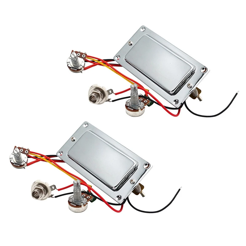 2X Electric Guitar Prewired Double Coil Humbucker Guitar Pickup Harness Kit With 500K Potentiometer Volume Tone Pots
2X Electric Guitar Prewired Double Coil Humbucker Guitar Pickup Harness Kit With 500K Potentiometer Volume Tone Pots