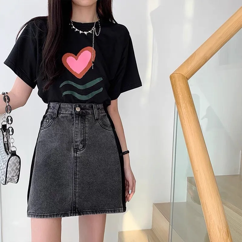 Women High Waist A Line Denim Skirts 2022 Summer New Style Cover The Crotch Show Thin Contrast Color Casual Fashion Wild Skirts
Women High Waist A Line Denim Skirts 2022 Summer New Style Cover The Crotch Show Thin Contrast Color Casual Fashion Wild Skirts