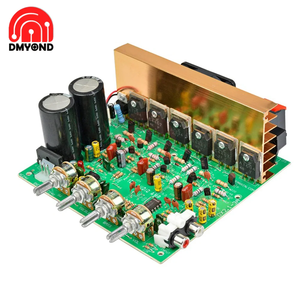 

DX-2.1 Channel High Power Audio Amplifier Board Subwoofer Speaker Amplifier Board AC18V-24V DIY Audio Machine Board 3*80W