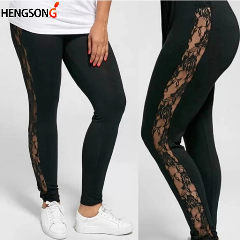 Plus Size XL-3XL Sexy Lace Patchwork Hollow Out Stretch Large Leggings Women High Waist Legging Trousers Big Size
Plus Size XL-3XL Sexy Lace Patchwork Hollow Out Stretch Large Leggings Women High Waist Legging Trousers Big Size