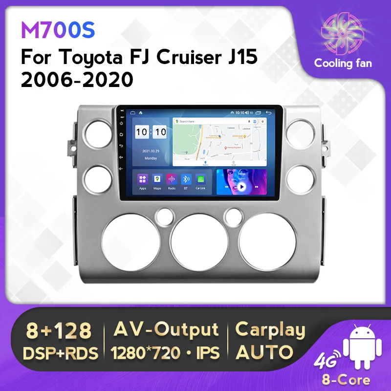 

Автомобильный мультимедийный плеер FYT 7862S Android 12 8 + 128G для Toyota Land Cruiser FJ 2007-2017 4G Lte WIFI DSP BT Carplay автомобильное радио