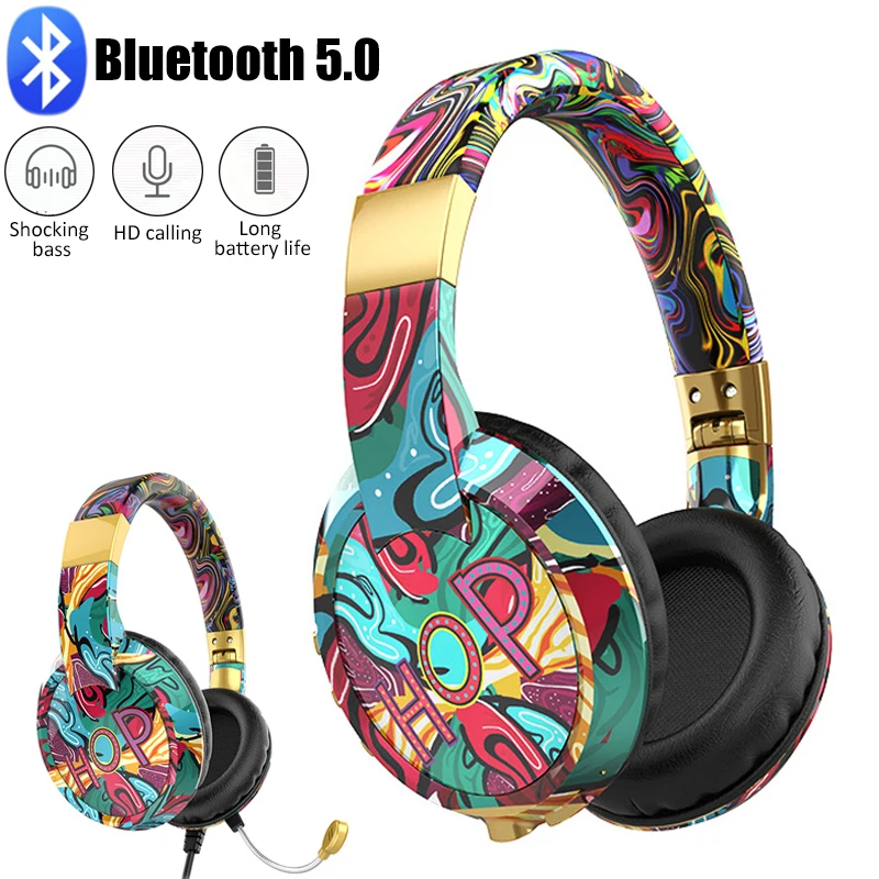 Gaming Headset Bluetooth 5.0 Bass Headphones Head Wireless Earphones with Noise Cancelling MIC For PC/Phone Support TF Card Play
Gaming Headset Bluetooth 5.0 Bass Headphones Head Wireless Earphones with Noise Cancelling MIC For PC/Phone Support TF Card Play