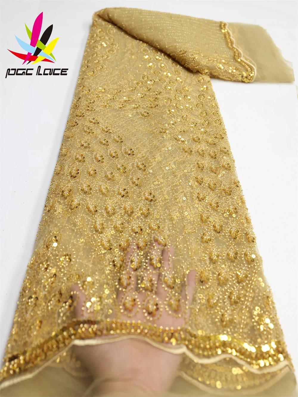 PGC African Groom Sequins Lace Fabric 2022 High Quality Tulle Lace French Nigerian Lace Fabrics For Bride Party Sewing LY1556-4
PGC African Groom Sequins Lace Fabric 2022 High Quality Tulle Lace French Nigerian Lace Fabrics For Bride Party Sewing LY1556-4