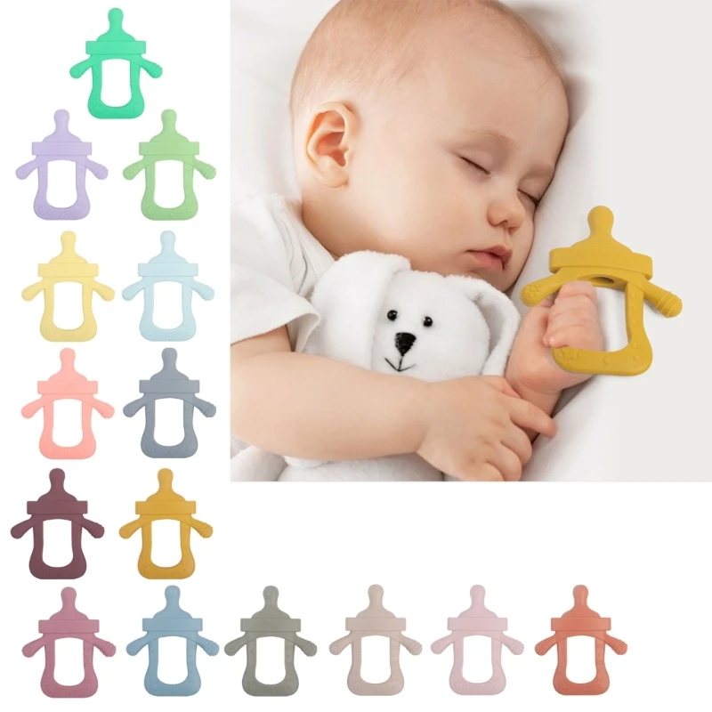 Baby Teether Feeding Bottle Shape Silicone Teethers Infant Teething Toy Early Learning Chewer Relief Baby Teething Pains A2UB
Baby Teether Feeding Bottle Shape Silicone Teethers Infant Teething Toy Early Learning Chewer Relief Baby Teething Pains A2UB