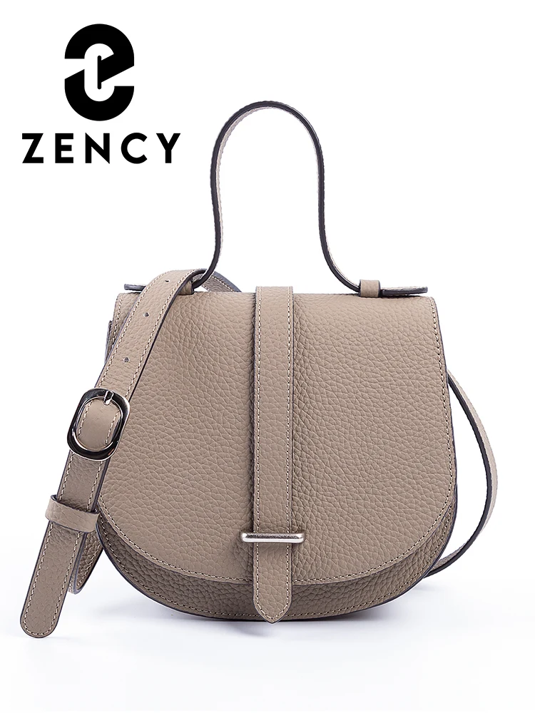 Zency Верхний слой кожи для женщин Элитный бренд Tote Bag Модная сумка-седло Женская