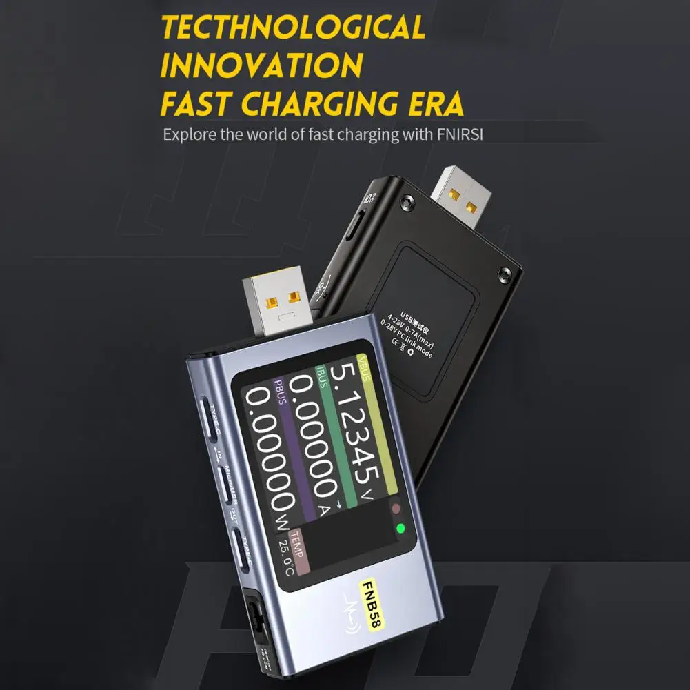 FNB58 USB VoltmeterAmmeter HD-compatible Large Screen Display Multifunctional Fast Charge Tester QC/PD Decoy Multi-interface Dig
FNB58 USB VoltmeterAmmeter HD-compatible Large Screen Display Multifunctional Fast Charge Tester QC/PD Decoy Multi-interface Dig