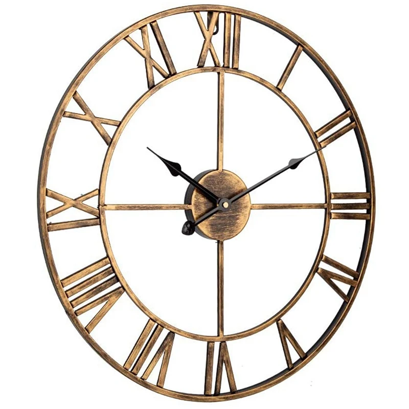 Wall Clock,Retro Analog Golden Metal Clock Ancient Roman Numeral Style Silent Quartz Movement Wall Clock for Home Decor
Wall Clock,Retro Analog Golden Metal Clock Ancient Roman Numeral Style Silent Quartz Movement Wall Clock for Home Decor