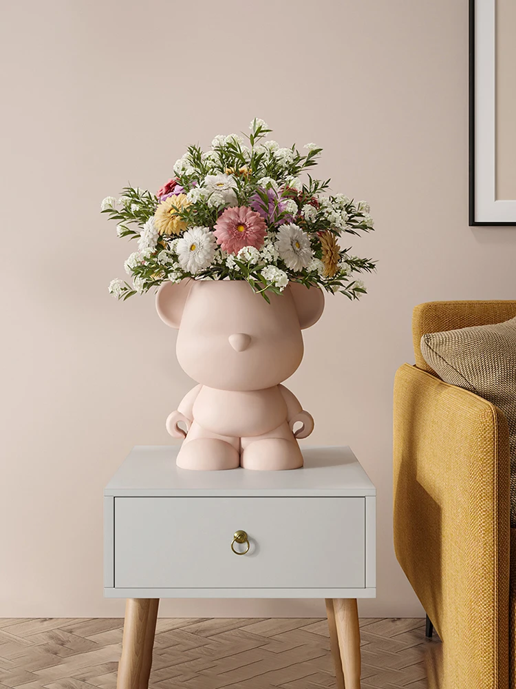 

Скандинавская ваза с медведем, домашний декор, керамические вазы, креативное украшение, ваза, домашний аксессуар, цветочный горшок, украшение комнаты